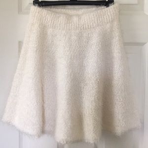 White furry Abercrombie and Fitch skirt